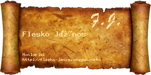 Flesko János névjegykártya